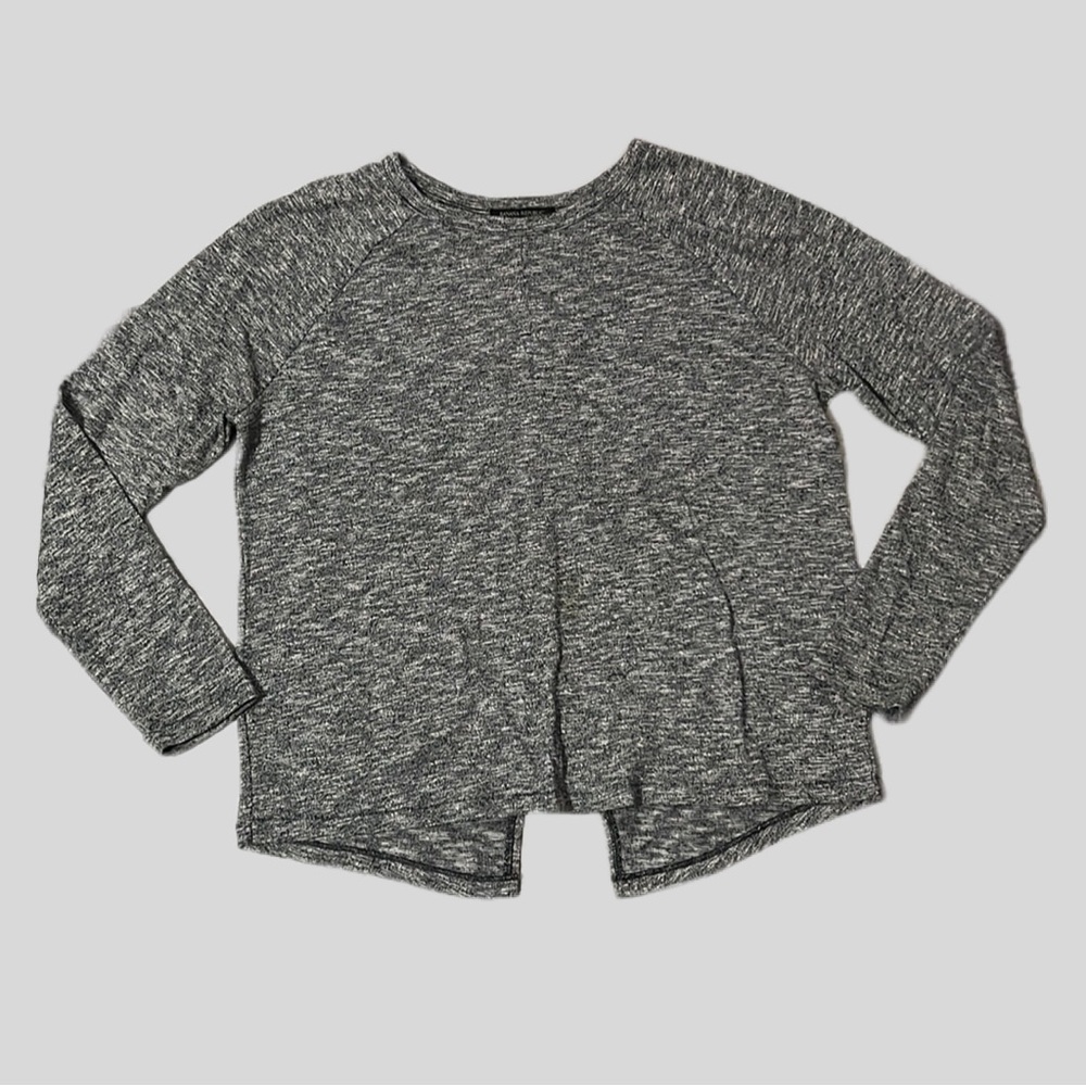 BANANA REPUBLIC long sleeve luxe crew tee dark heather grey sz M